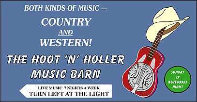 The Hoot 'N' Holler Music Barn billboard - thumbnail
